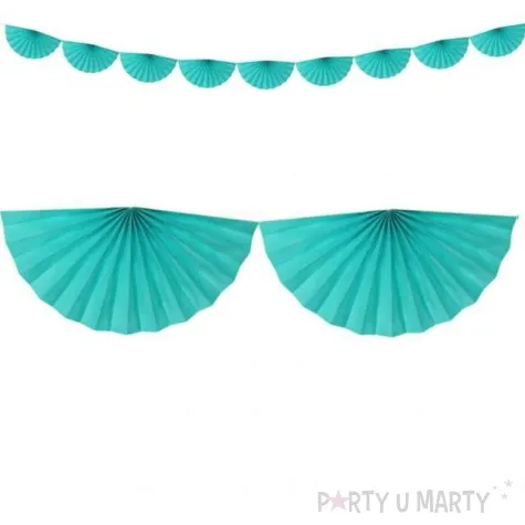 girlanda bibulowa rozety zielony malachit partydeco 300 cm