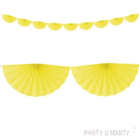 girlanda bibulowa rozety zolty partydeco 300 cm