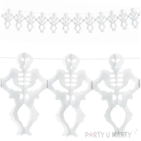 girlanda bibulowa szkieletory biala partydeco 300 cm