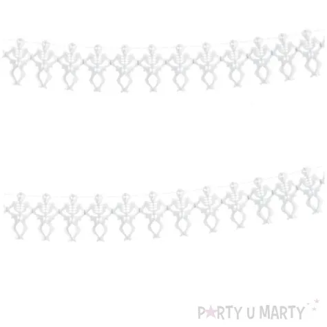 girlanda bibulowa szkieletory biala partydeco 300 cm