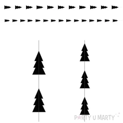 girlanda choinki czarna partydeco 180 cm 2 szt