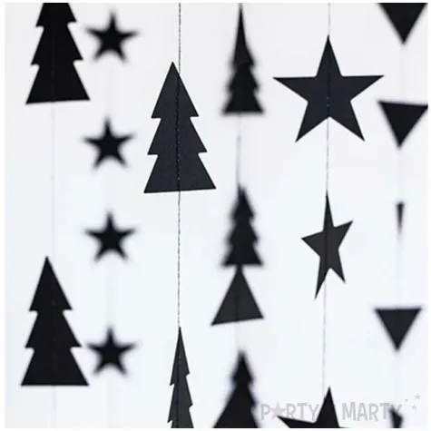 girlanda choinki czarna partydeco 180 cm 2 szt