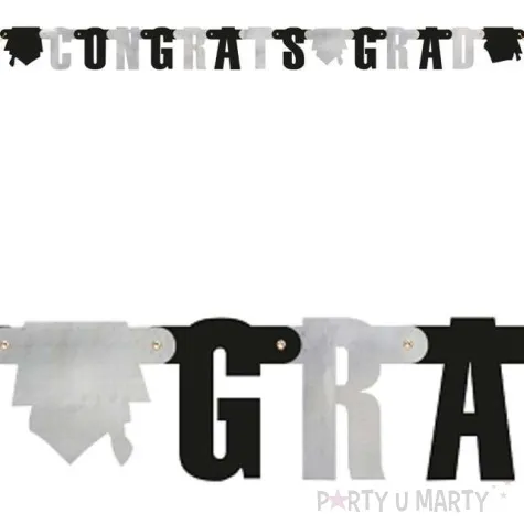 girlanda congrats grad czarno srebrna unique 137cm