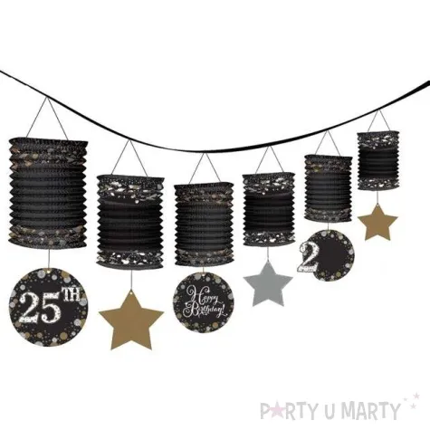 girlanda czarne lampiony personalizowana amscan 365 cm