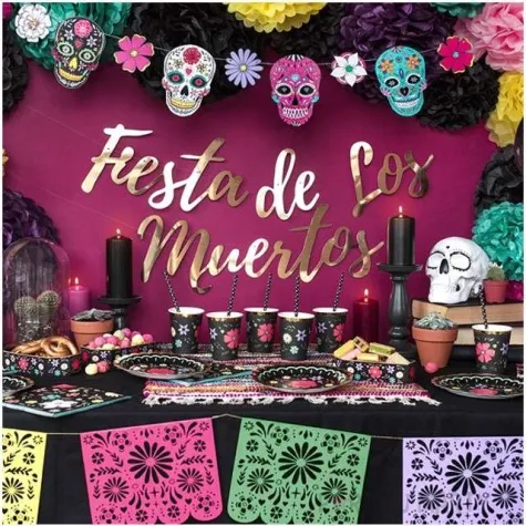 girlanda dia de los muertos maski partydeco 120 cm