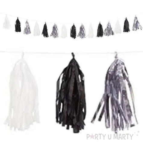 girlanda fredzle czarno bialo srebrna unique 274 cm