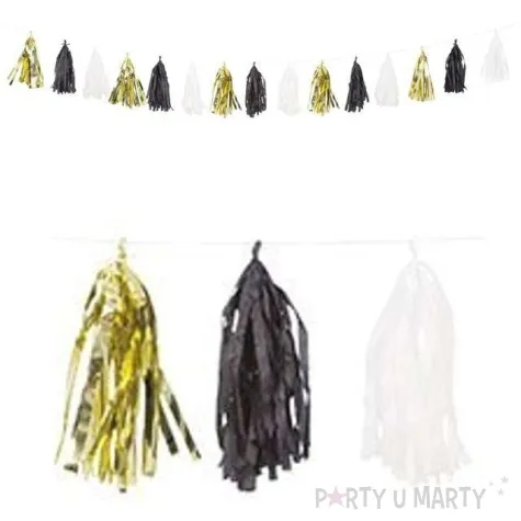 girlanda fredzle czarno zloto srebrna unique 274 cm