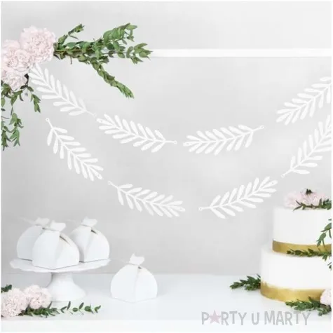 girlanda galazki biala partydeco 180 cm