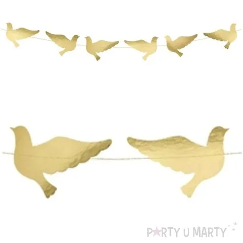 girlanda golebie komunijne zlota partydeco 112 cm