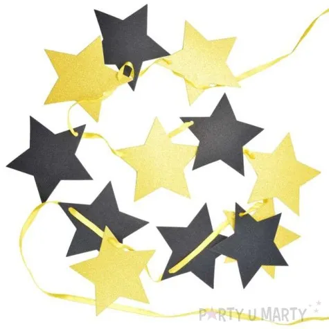 girlanda gwiazdki czarno zlote arpex 300 cm