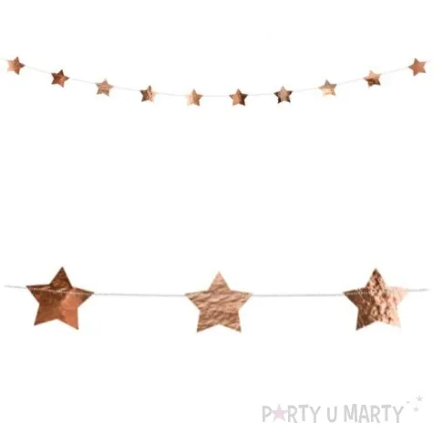 girlanda gwiazdki rozowo zlote metaliczne partydeco 360 cm