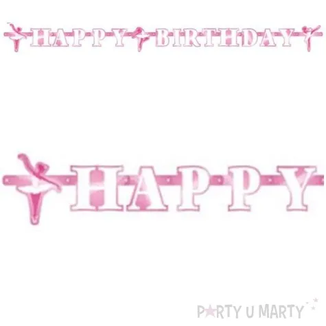girlanda happy birthday balet rozowa amscan 180 cm
