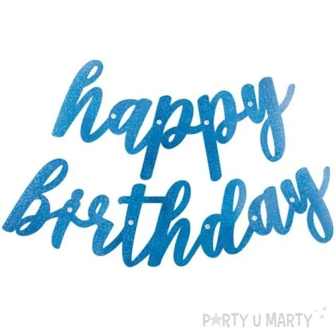 girlanda happy birthday dwuczesciowa niebieska unique 84 cm