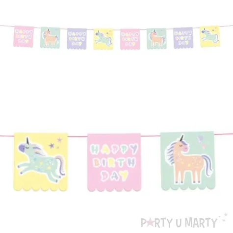 girlanda happy birthday jednorozce folat 600 cm