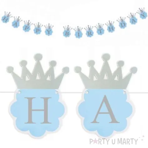 girlanda happy birthday korona blekitny 180 cm