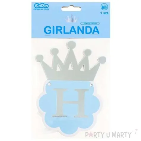 girlanda happy birthday korona blekitny 180 cm