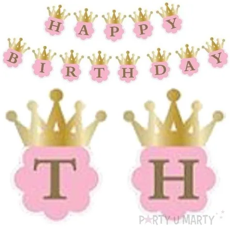 girlanda happy birthday korona rozowy 180 cm