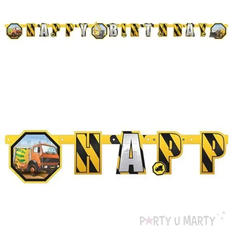 girlanda happy birthday plac budowy amscan 180 cm