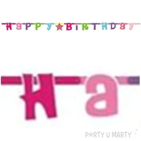 girlanda happy birthday rozowe 1 8 m 1 szt