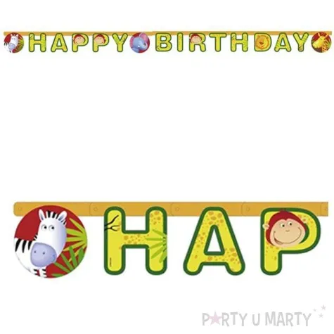 girlanda happy birthday safari amscan 180 cm