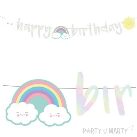 girlanda happy birthday tecza i chmurka amscan 180 cm