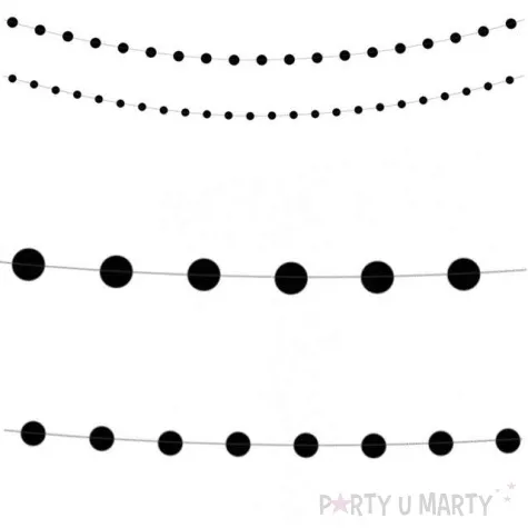 girlanda kolka czarna partydeco 180 cm