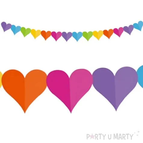 girlanda kolorowe serduszka 360 cm 1 szt