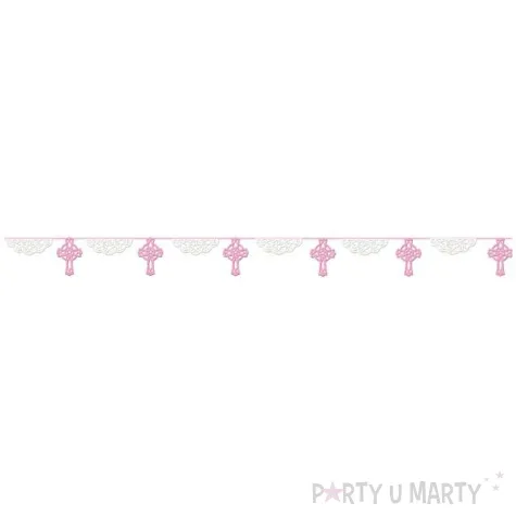 girlanda komunia rozowa 2 4 m