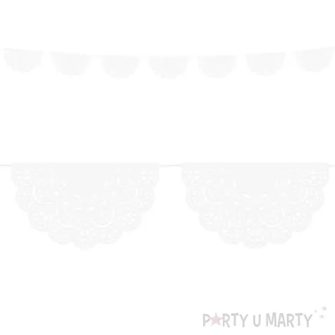 girlanda koronkowa classic biala partydeco 1 83m