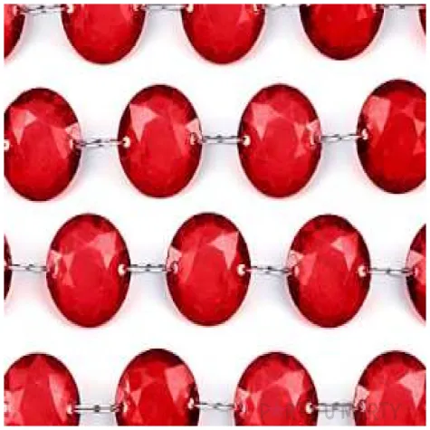 girlanda krysztalowa bordowa 18 mm 100 cm