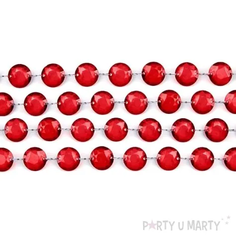 girlanda krysztalowa bordowa 18 mm 100 cm