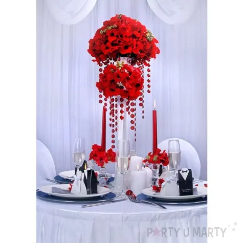 girlanda krysztalowa bordowa 18 mm 100 cm