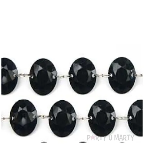 girlanda krysztalowa czarna 18 mm 100 cm