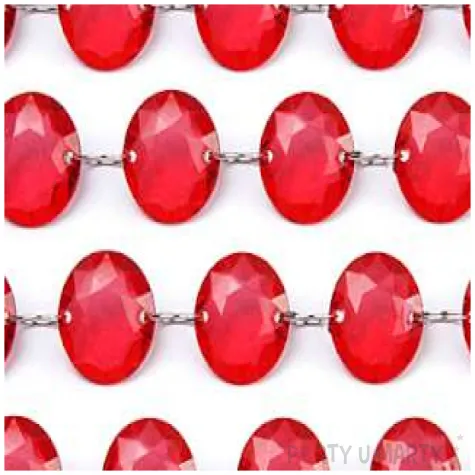 girlanda krysztalowa czerwona 18 mm 100 cm