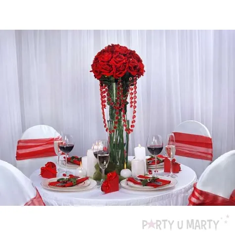 girlanda krysztalowa czerwona 18 mm 100 cm