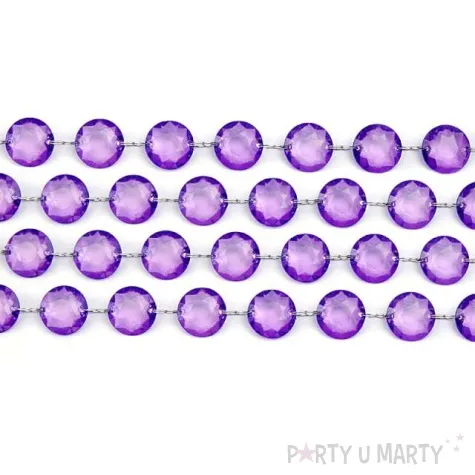 girlanda krysztalowa fiolet 18mm 100 cm