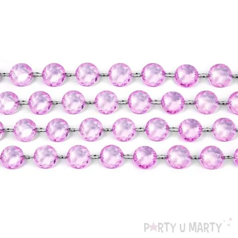 girlanda krysztalowa liliowa 18 mm 100 cm