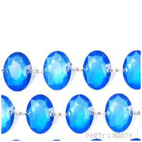 girlanda krysztalowa niebieska 18 mm 100 cm