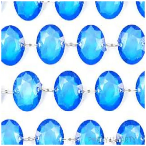 girlanda krysztalowa niebieska 18 mm 100 cm