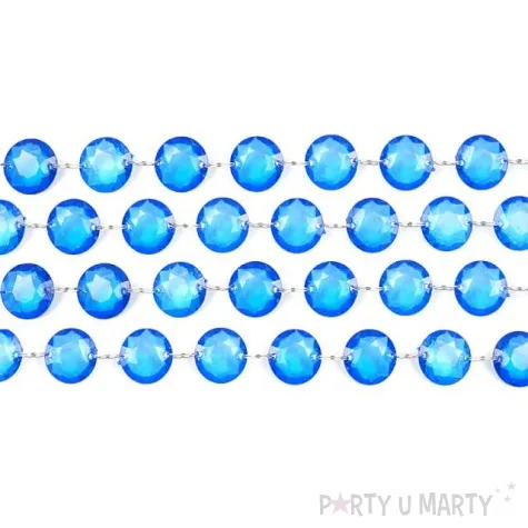 girlanda krysztalowa niebieska 18 mm 100 cm
