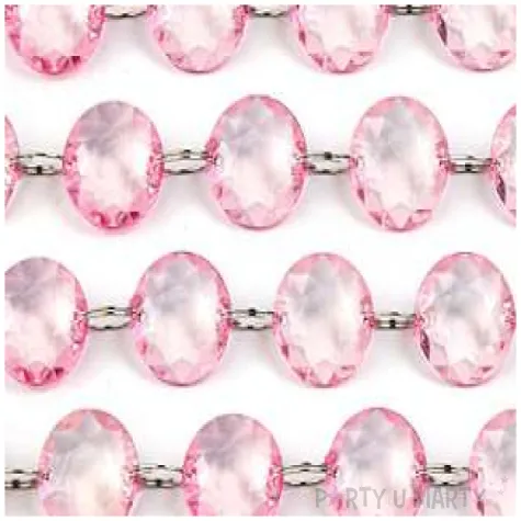 girlanda krysztalowa rozowa jasna 18 mm 100 cm