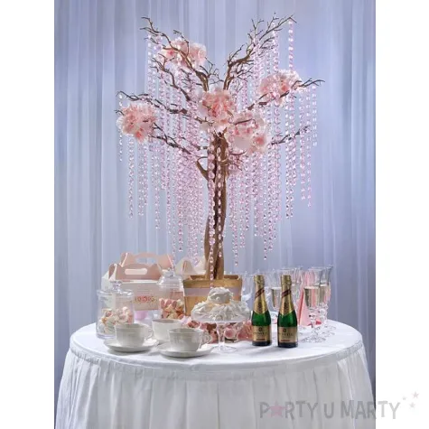 girlanda krysztalowa rozowa jasna 18 mm 100 cm