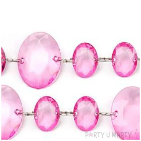 girlanda krysztalowa rozowy 100 cm 1szt