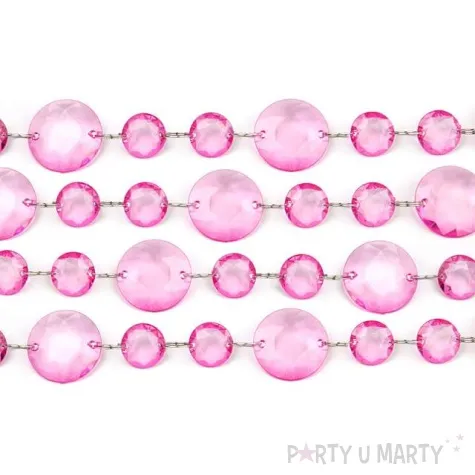 girlanda krysztalowa rozowy 100 cm 1szt