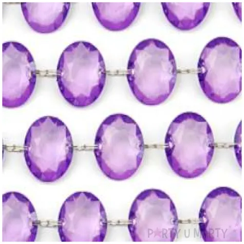 girlanda krysztalowa sliwkowa 18 mm 100 cm