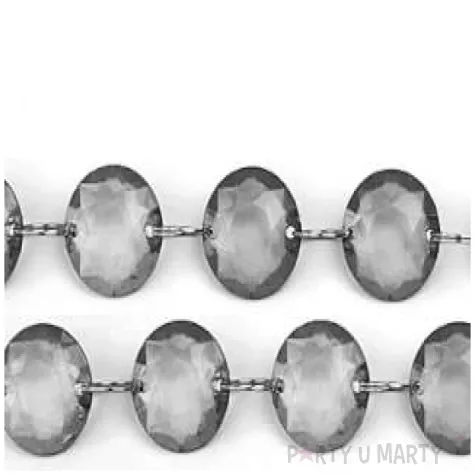 girlanda krysztalowa szara 18 mm 100 cm