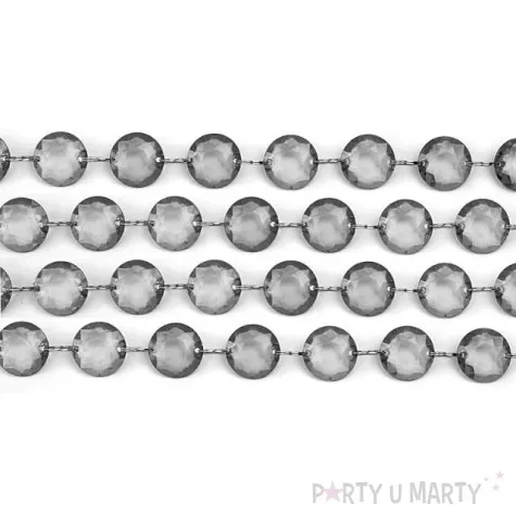 girlanda krysztalowa szara 18 mm 100 cm
