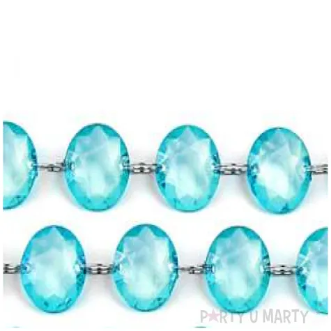 girlanda krysztalowa turkusowa 18 mm 100 cm