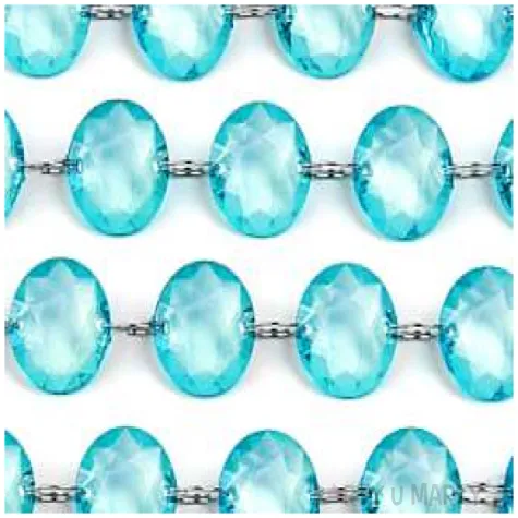 girlanda krysztalowa turkusowa 18 mm 100 cm