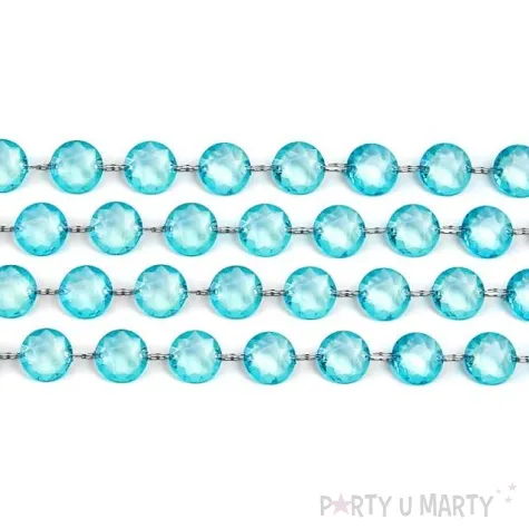 girlanda krysztalowa turkusowa 18 mm 100 cm